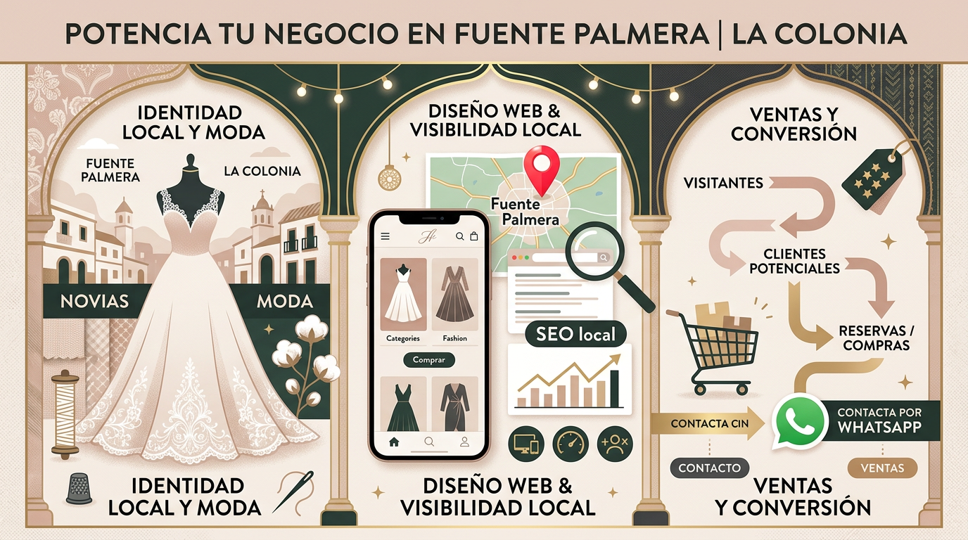 Infografía sobre diseño web local y SEO en Fuente Palmera