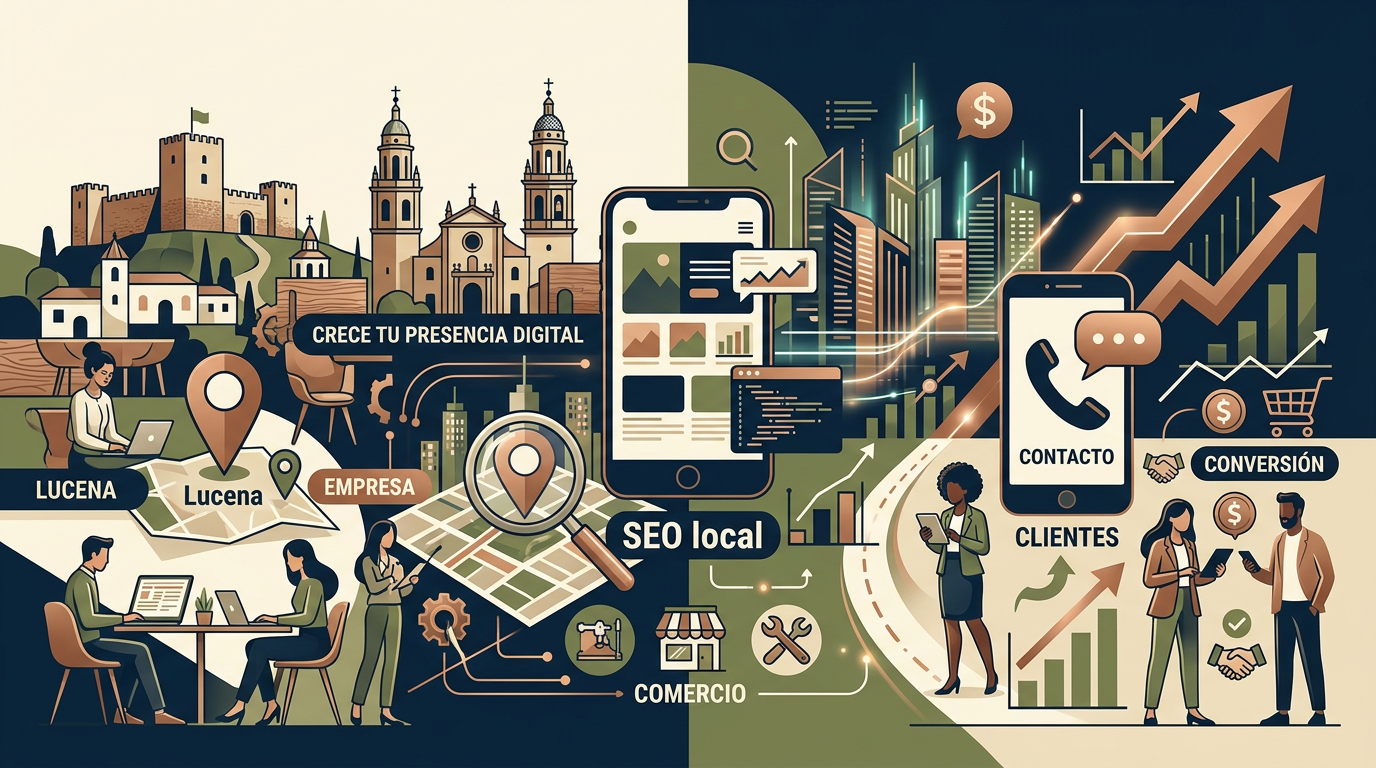 Infografía sobre diseño web local y SEO en Lucena